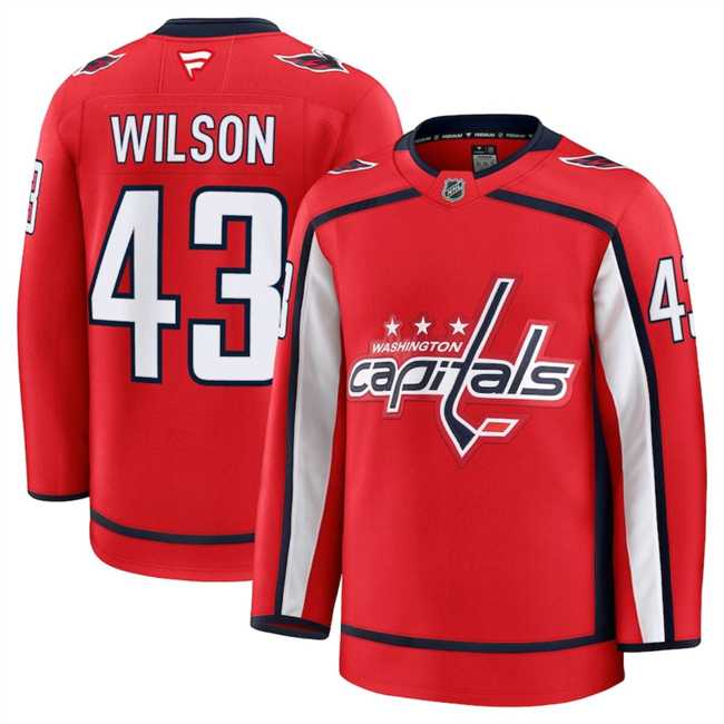 Mens Washington Capitals #43 Tom Wilson Red 2024-25 Home Stitched Hockey Jersey Dzhi->washington capitals->NHL Jersey